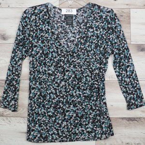 Covington* Women's Long Sleeve‎ Cowl Neck Blouse Size LP/GP Multicolor